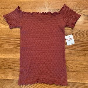 Free People Moulin Ruched Off-The-Shoulder Top